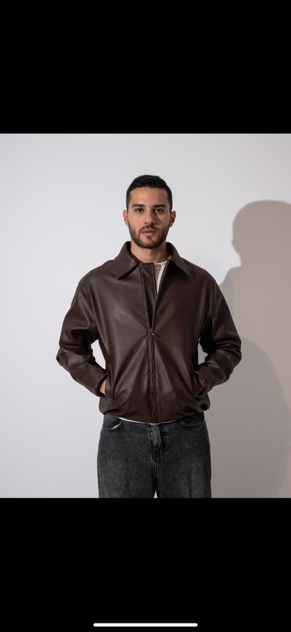 BROWN VNTG LEATHER JACKET