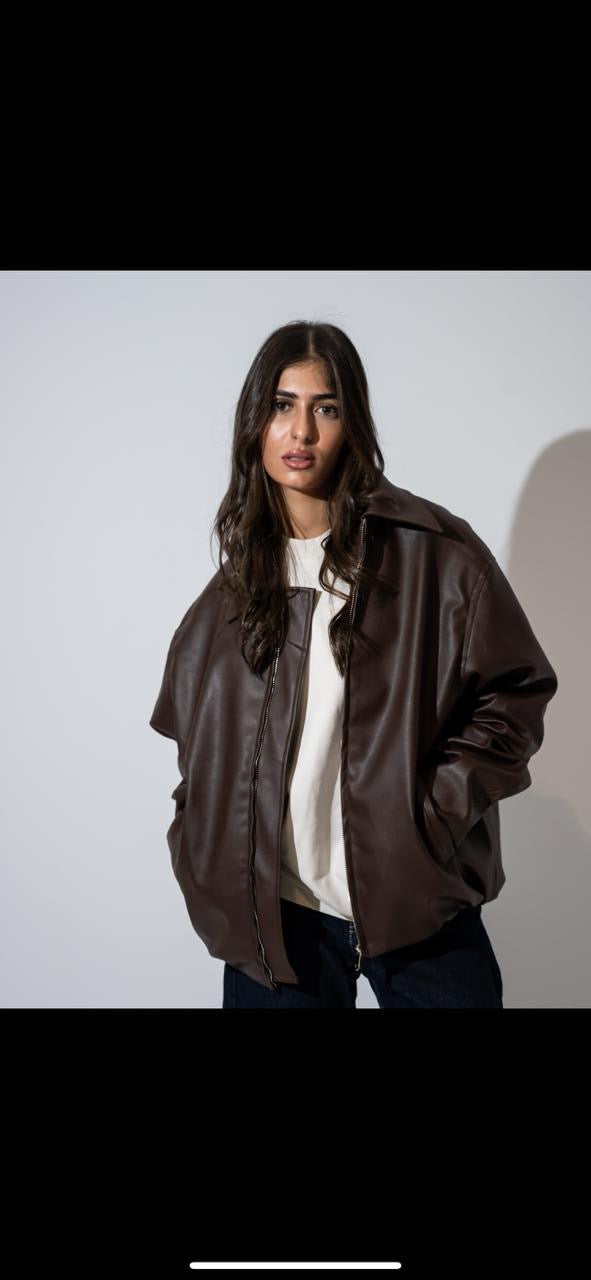 BROWN VNTG LEATHER JACKET