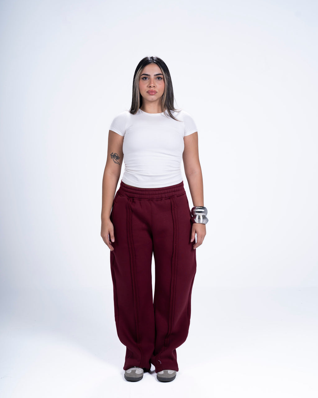 COZED BURGUNDY BASIC SWEATPANTS