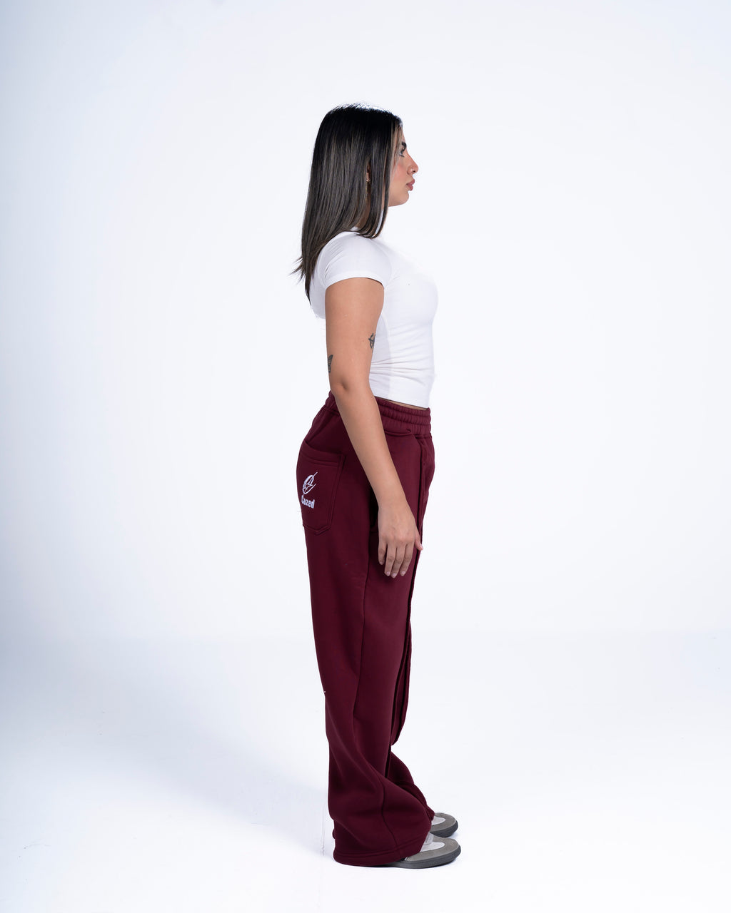 COZED BURGUNDY BASIC SWEATPANTS