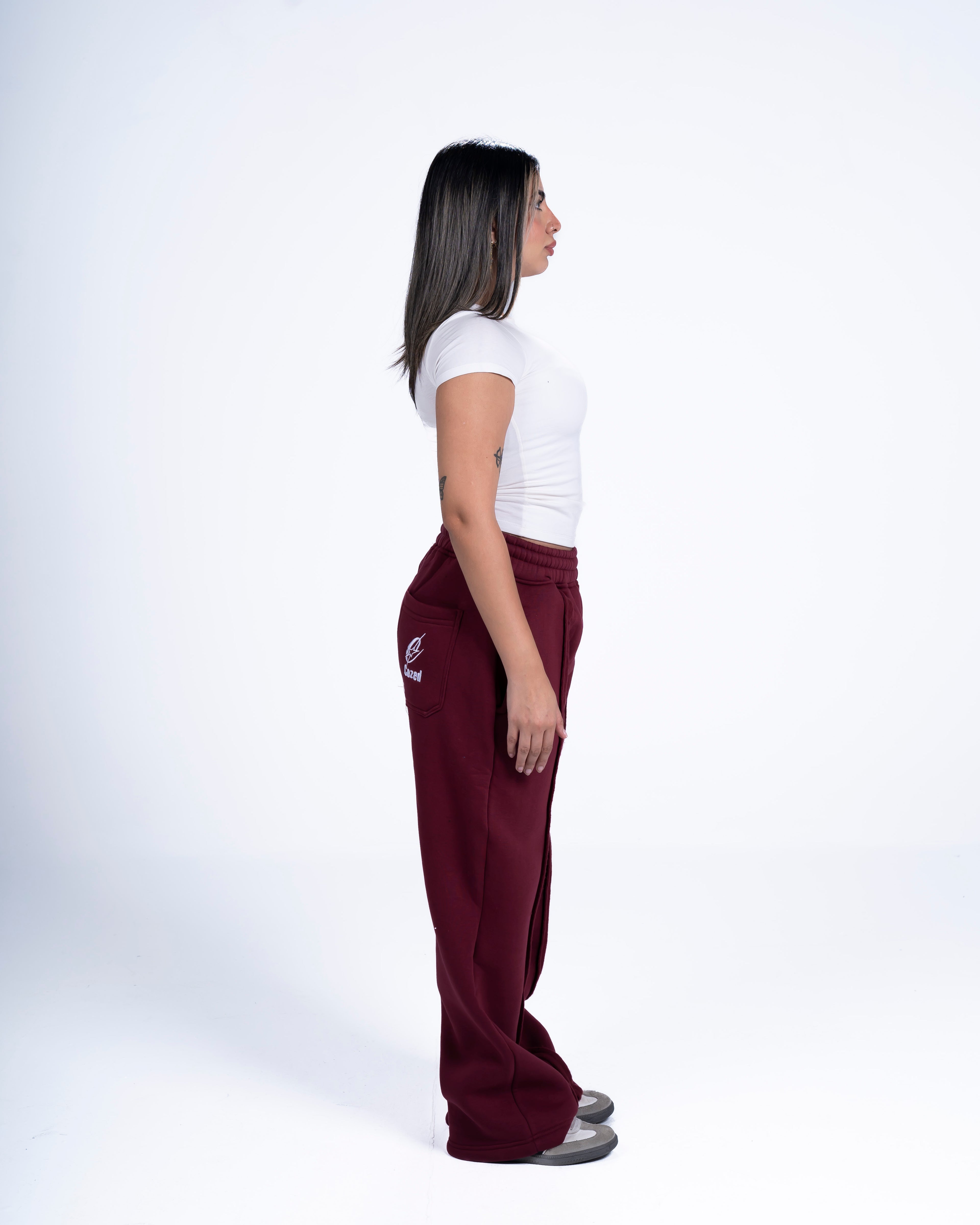COZED BURGUNDY BASIC SWEATPANTS