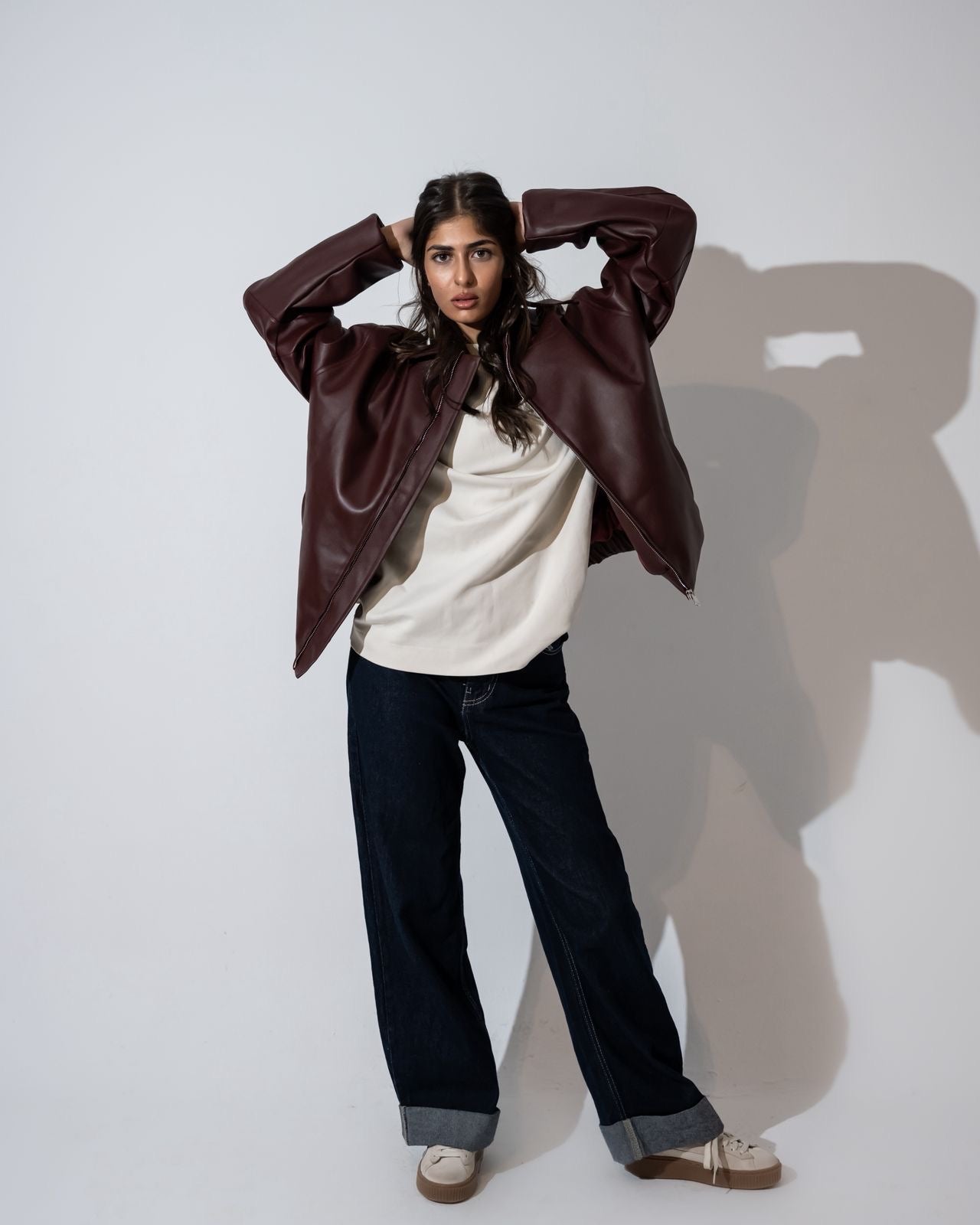 BURGUNDY LEATHER JACKET